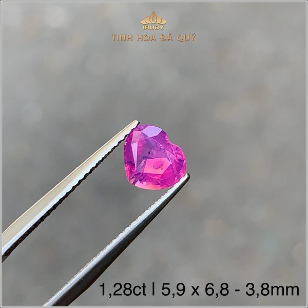 Đá Ruby facet trái tim đỏ hồng 1,28ct - IRRF 2410128KG hình ảnh 3