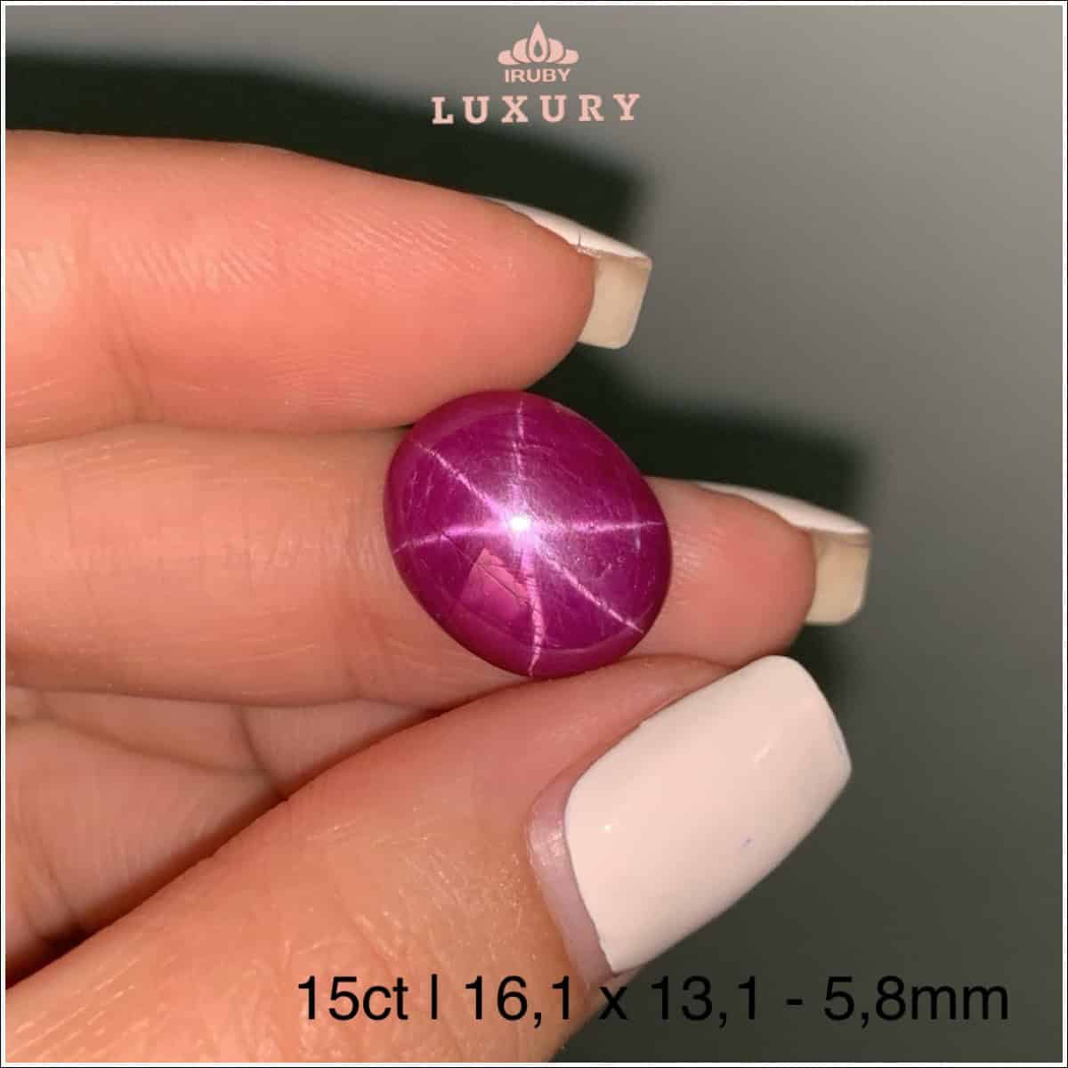 Đá Ruby sao Yên Bái tự nhiên 100% 15ct IRSR273 2410150 hình ảnh 7