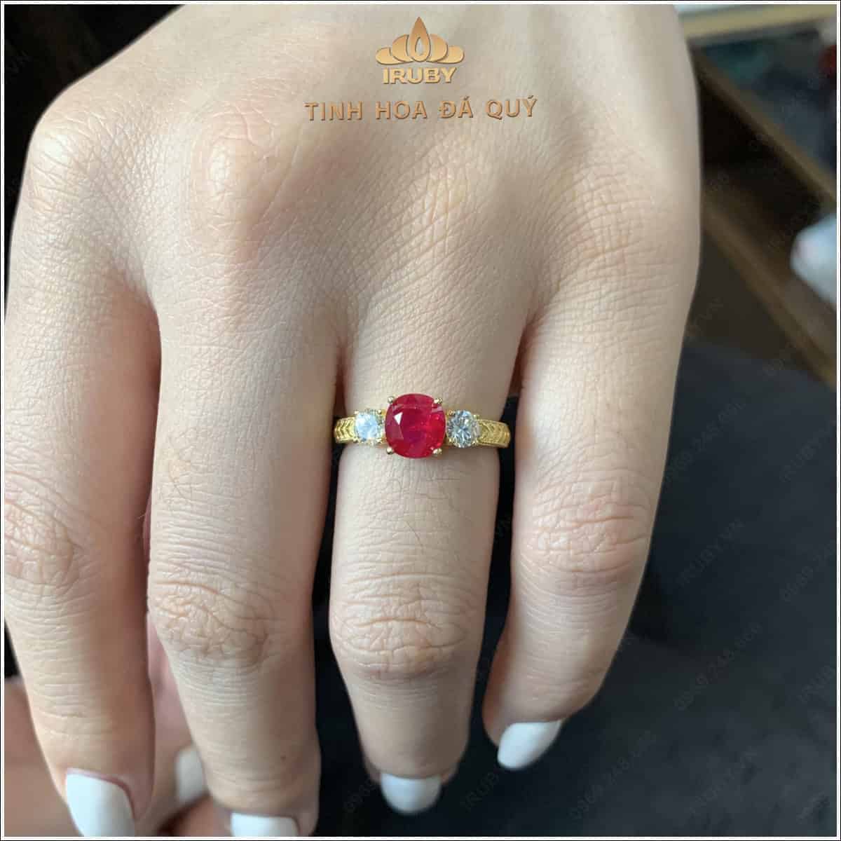 Nhẫn nữ Ruby kết kim cương tự nhiên 1,42ct - IRRF233 2405142 hình ảnh