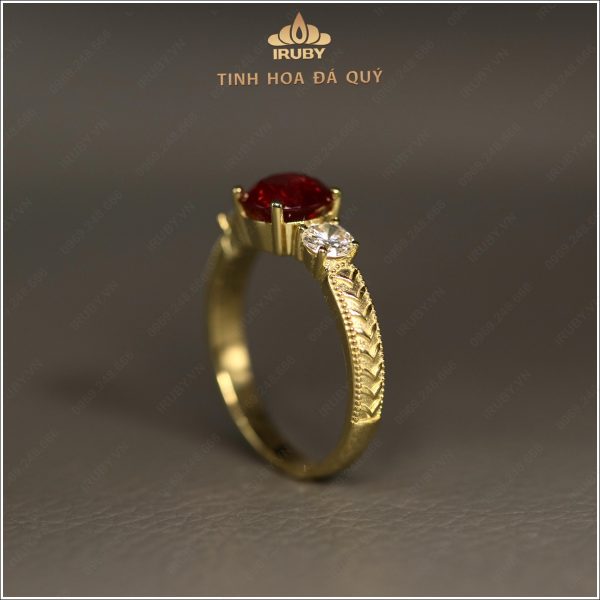 Nhẫn nữ Ruby kết kim cương tự nhiên 1,42ct - IRRF233 2405142 hình ảnh 3