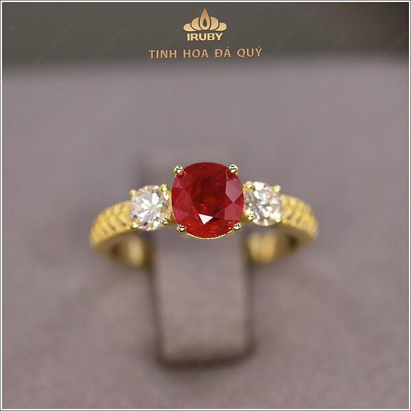 Nhẫn nữ Ruby kết kim cương tự nhiên 1,42ct - IRRF233 2405142 hình ảnh 4