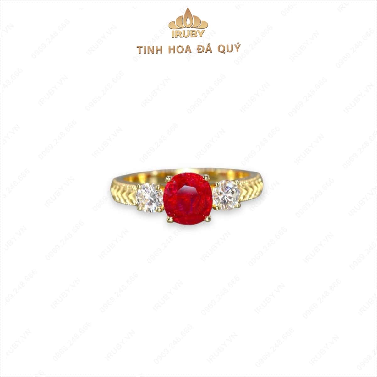 Nhẫn nữ Ruby kết kim cương tự nhiên 1,42ct – IRRF233 2405142