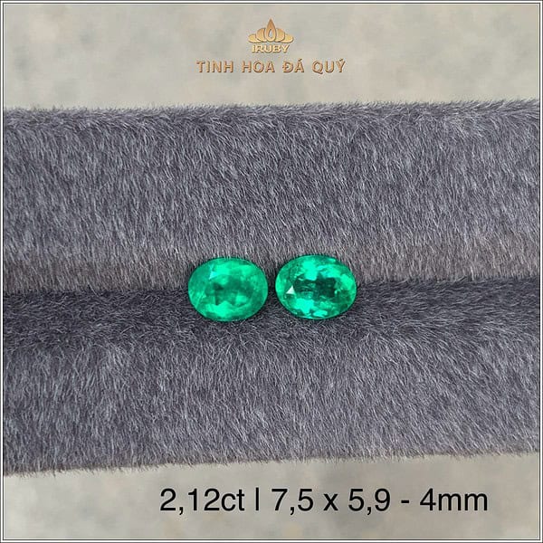 Đôi Emerald xanh vivid Colombia tự nhiên 2,12ct hình ảnh 3