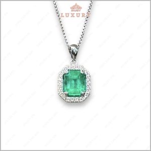 Mặt dây chuyền Emerald Colombia kết Kim Cương 2,17ct - IREM48 2409217