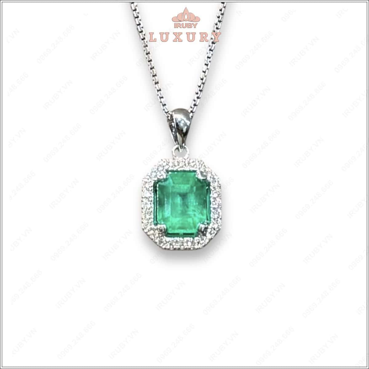 Mặt dây chuyền Emerald Colombia kết Kim Cương 2,17ct – IREM48 2409217