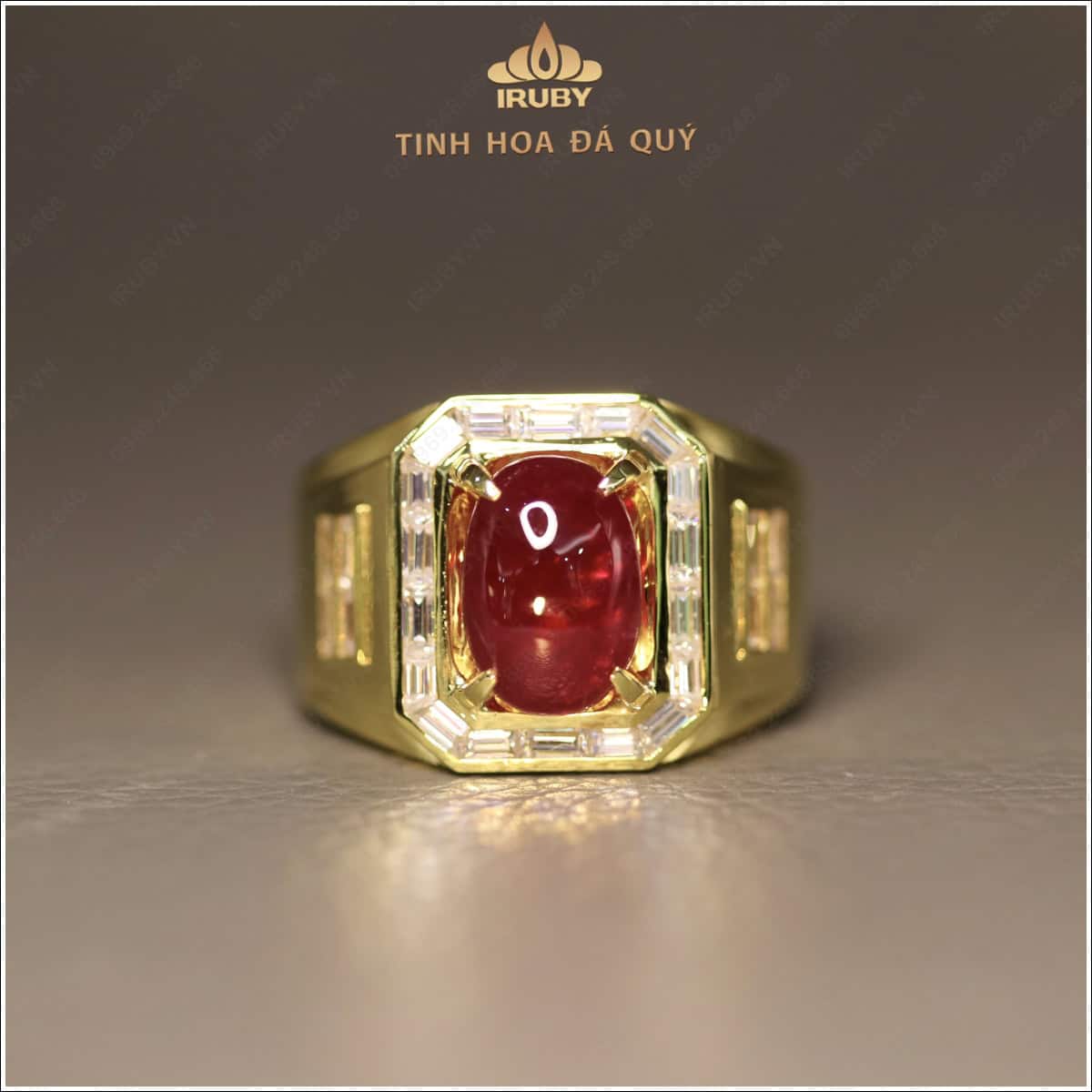 NHẪN NAM RUBY MOISSANITE PHONG CÁCH CHỦ TỊCH 4,35CT - IRRC256 2409435 hình ảnh 3