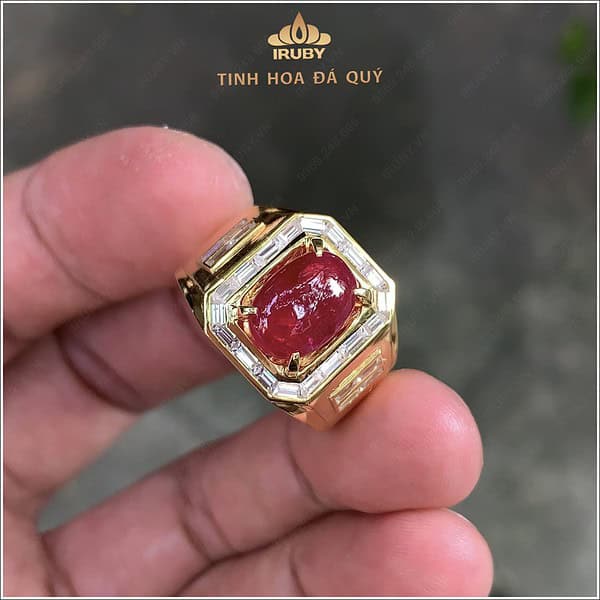 NHẪN NAM RUBY MOISSANITE PHONG CÁCH CHỦ TỊCH 4,35CT - IRRC256 2409435 hình ảnh 5