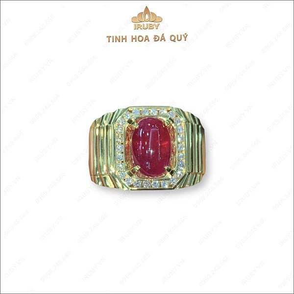 Nhẫn nam Ruby Cabochon phong cách Rolex 3,84ct - IRRC269 2409384 hình ảnh