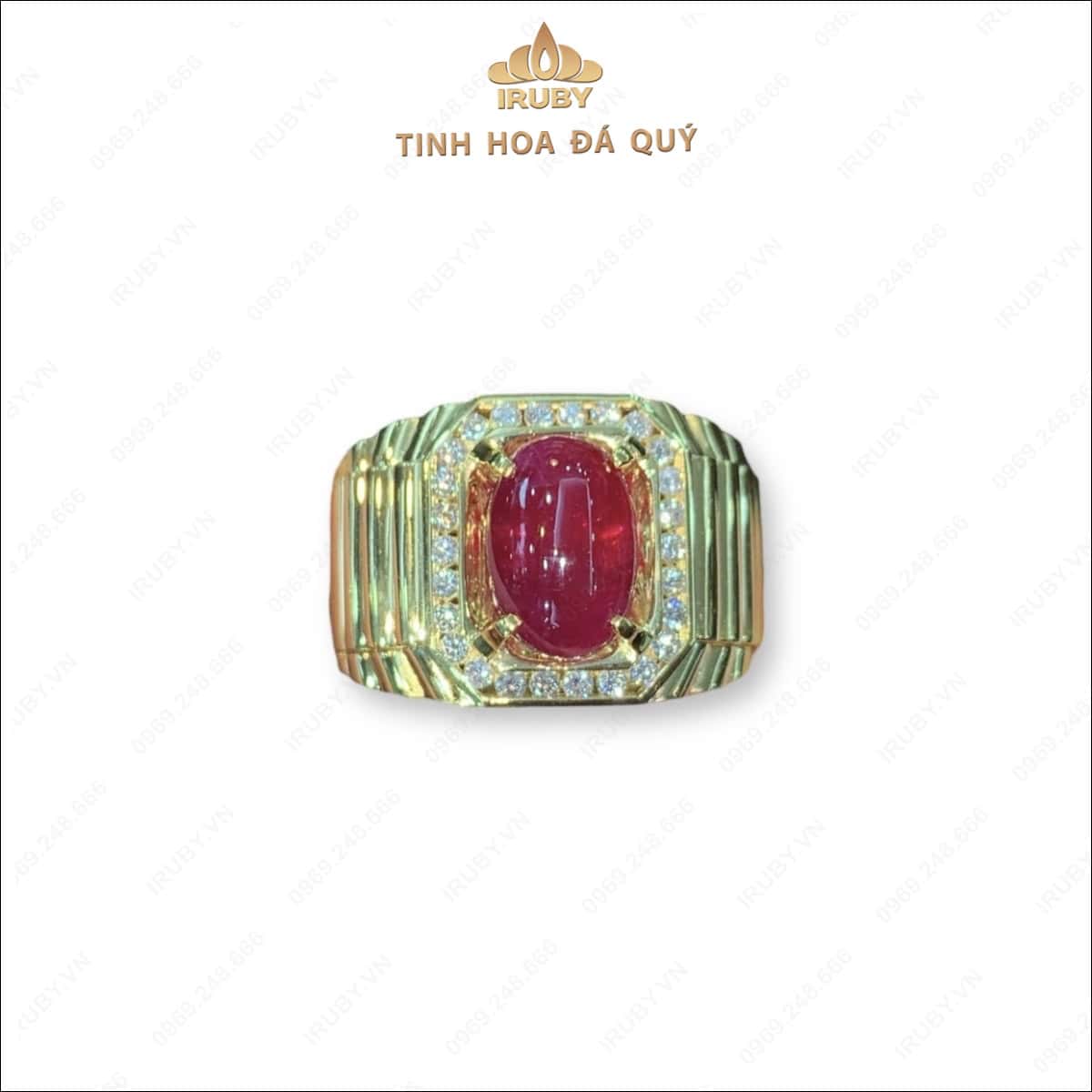 Nhẫn nam Ruby Cabochon phong cách Rolex 3,84ct – IRRC269 2409384