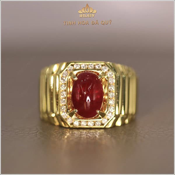 Nhẫn nam Ruby Cabochon phong cách Rolex 3,84ct - IRRC269 2409384 hình ảnh 4