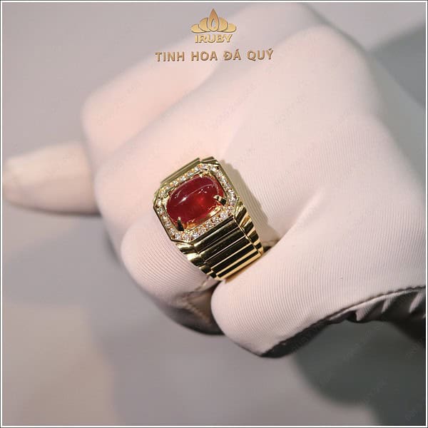 Nhẫn nam Ruby Cabochon phong cách Rolex 3,84ct - IRRC269 2409384 hình ảnh 6