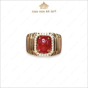 Nhẫn nam Ruby Cabochon phong cách Rolex 3,86ct – IRRC 2410386 hình ảnh 6