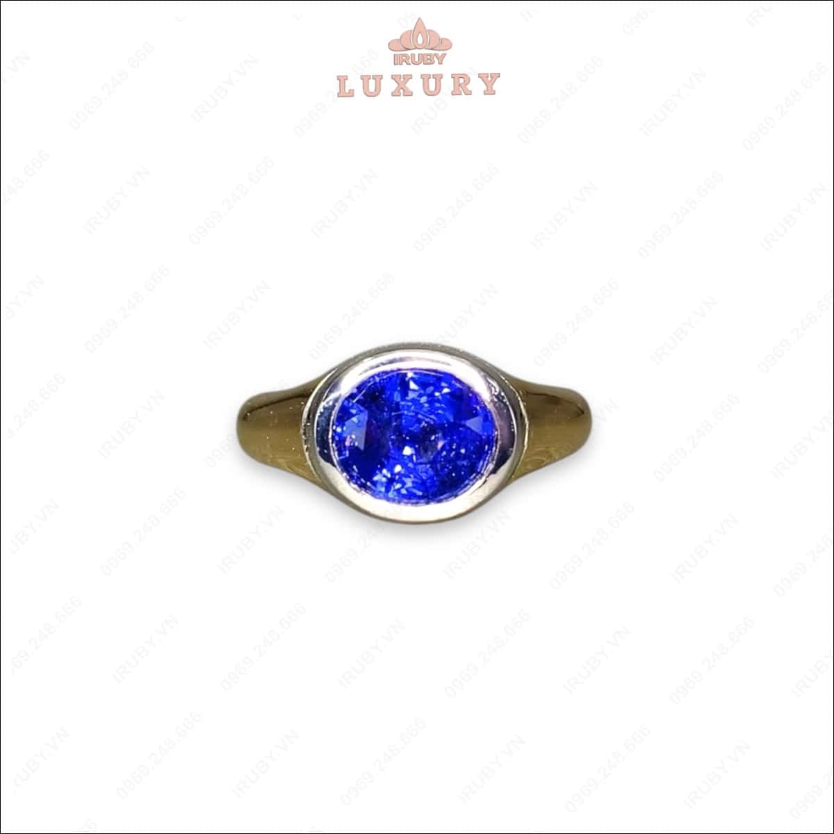 Nhẫn nam Sapphire xanh lam Vintage 4,02ct - IRBS297 2410402