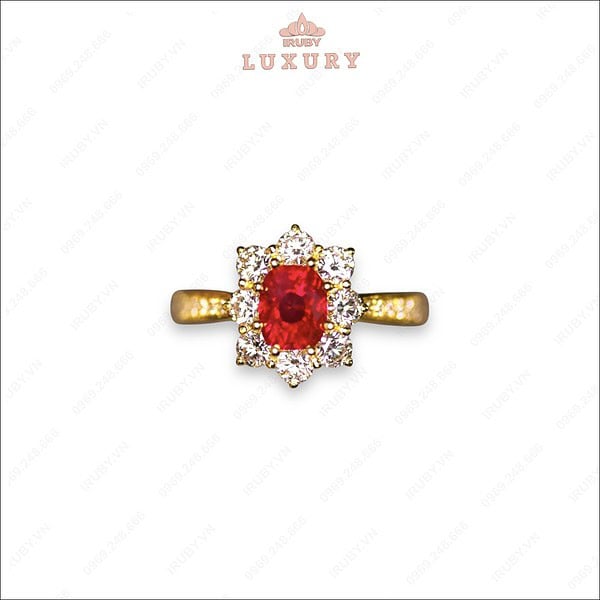 Nhẫn nữ Ruby facet đỏ huyết Lục Yên 1,40ct - IRRF250 2408140 hình ảnh