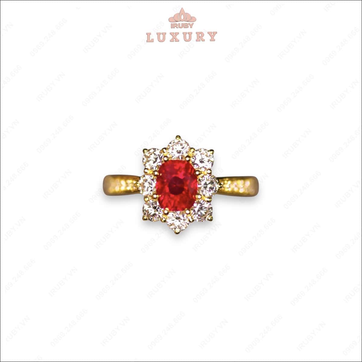 Nhẫn nữ Ruby facet đỏ huyết Lục Yên 1,40ct – IRRF250 2408140