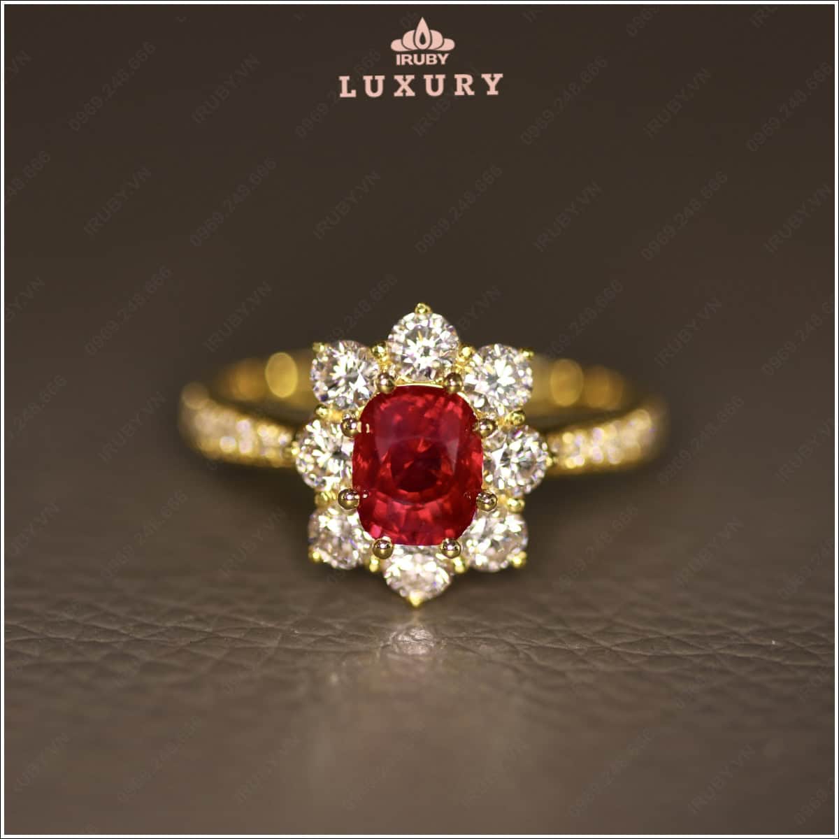 Nhẫn nữ Ruby facet đỏ huyết Lục Yên 1,40ct - IRRF250 2408140 hình ảnh 4