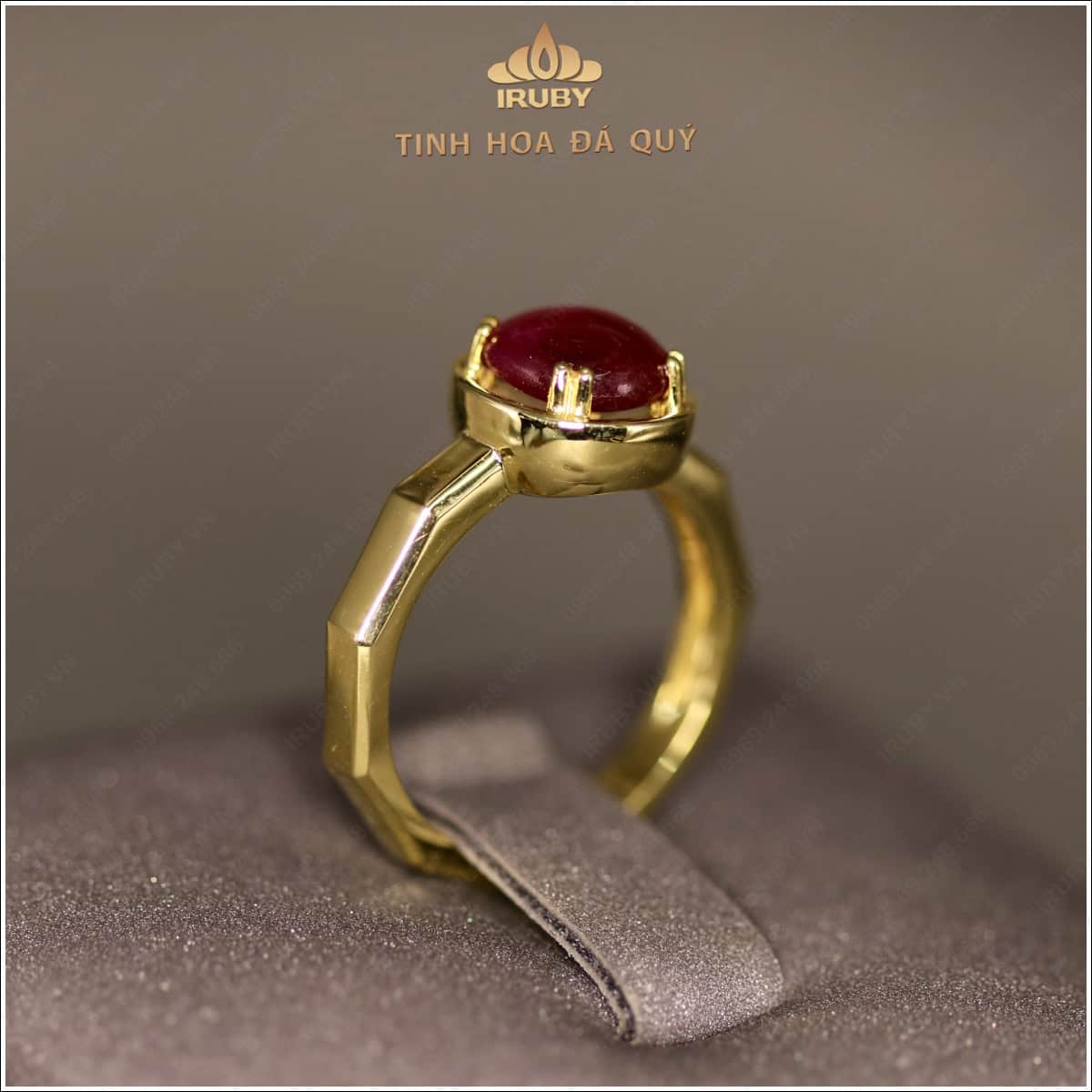 Nhẫn nữ Ruby vát chám phong cách Vintage 2,25ct - IRRC262 2409225 hình ảnh 1