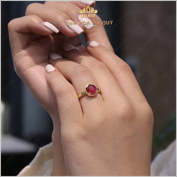 Nhẫn nữ Ruby vát chám phong cách Vintage 2,25ct - IRRC262 2409225 hình ảnh 3