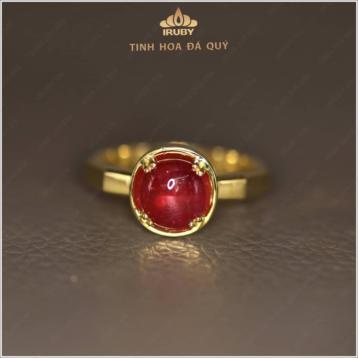 Nhẫn nữ Ruby vát chám phong cách Vintage 2,25ct - IRRC262 2409225 hình ảnh 4