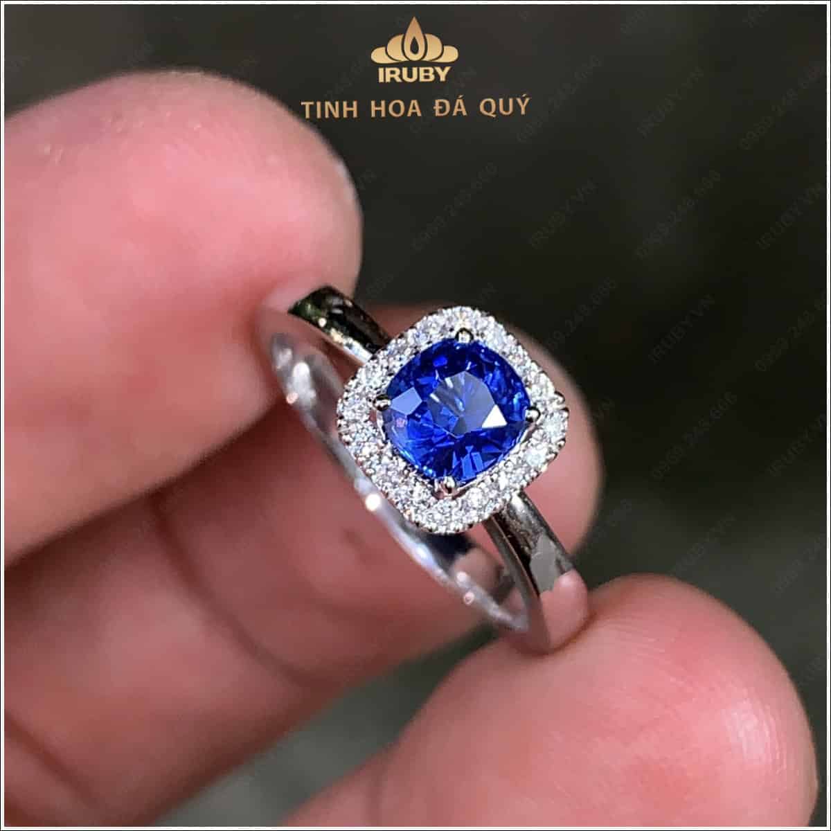 Nhẫn nữ Sapphire xanh lam tự nhiên kết kim cương 0,84ct - IRBS2042405084 hình ảnh 6