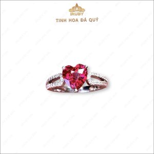 Nhẫn nữ Spinel đỏ Lục Yên trái tim kết kim cương 1,52ct - IRSI 194 2404152 hình ảnh