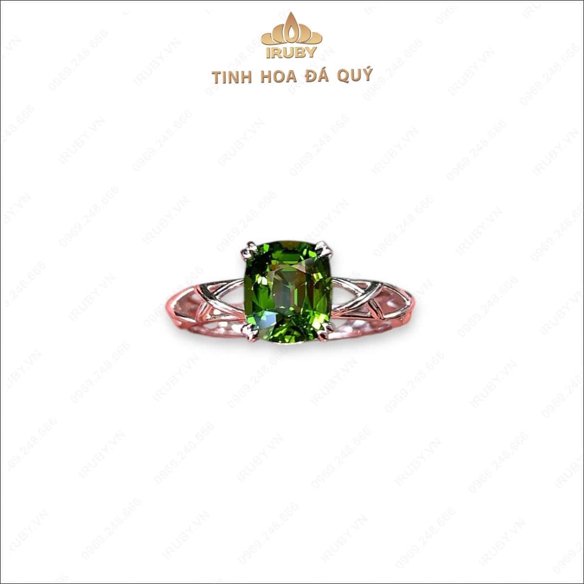 Nhẫn nữ Tourmaline xanh lục tự nhiên 1,84ct – IRTM 2410184