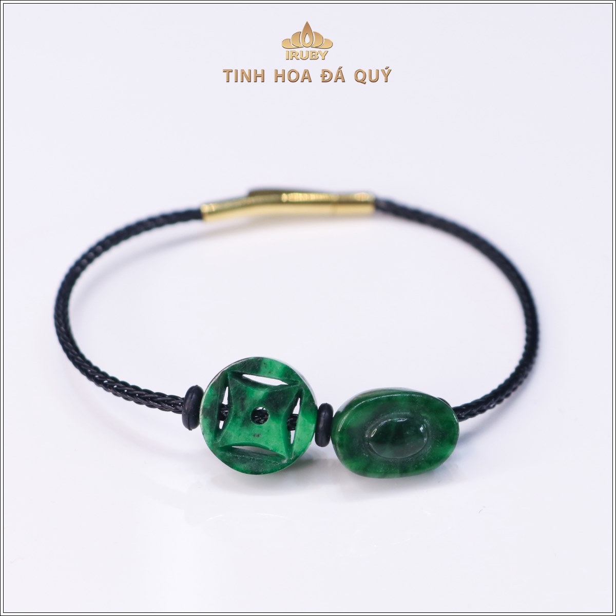 Vòng tay charm cẩm thạch sơn thủy tài lộc – IRPT 241111