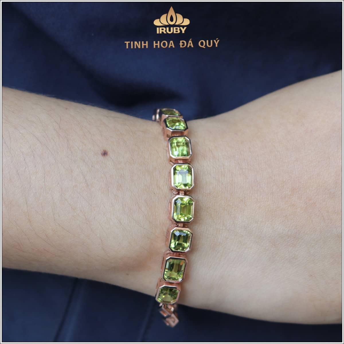 Lắc tay đá Peridot thiết kế vàng hồng 14K - IRPD 2412111 hình ảnh 3