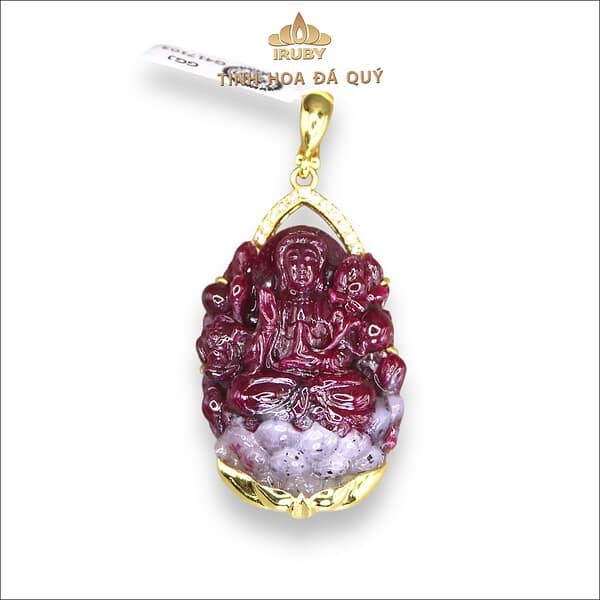 Mặt dây phật quan âm Ruby tự nhiên IRPT 2405180 hình ảnh 5