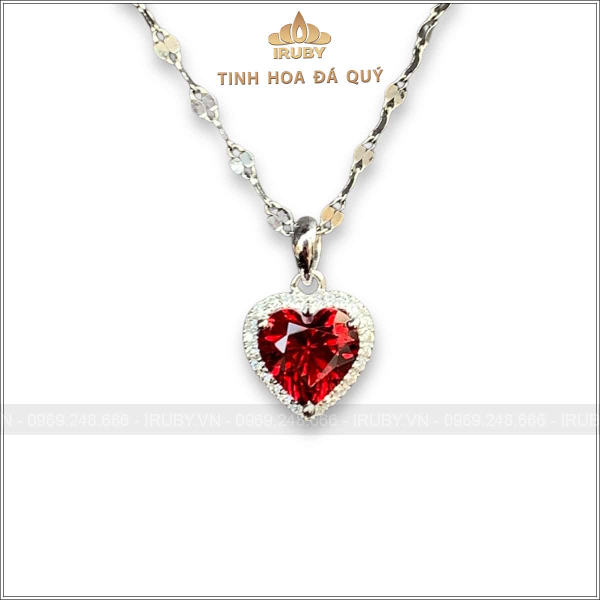 Mặt dây đá Garnet đỏ kết Kim Cương 2,12ct - IRGN129 2409212