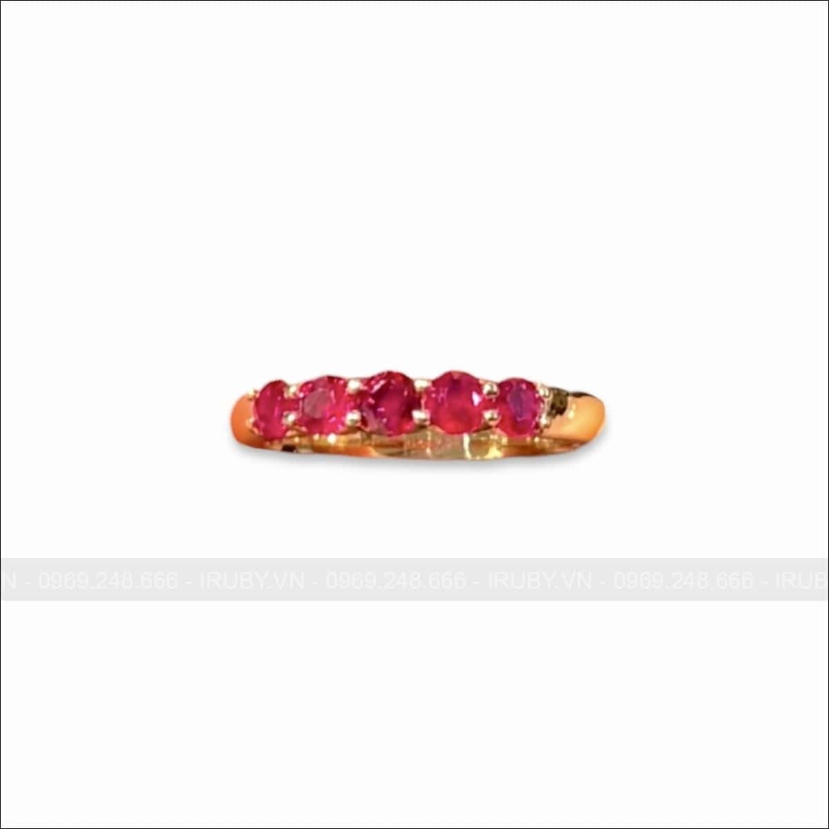 Nhẫn nữ Ruby facet đỏ huyết Lục Yên - IRRF 250230