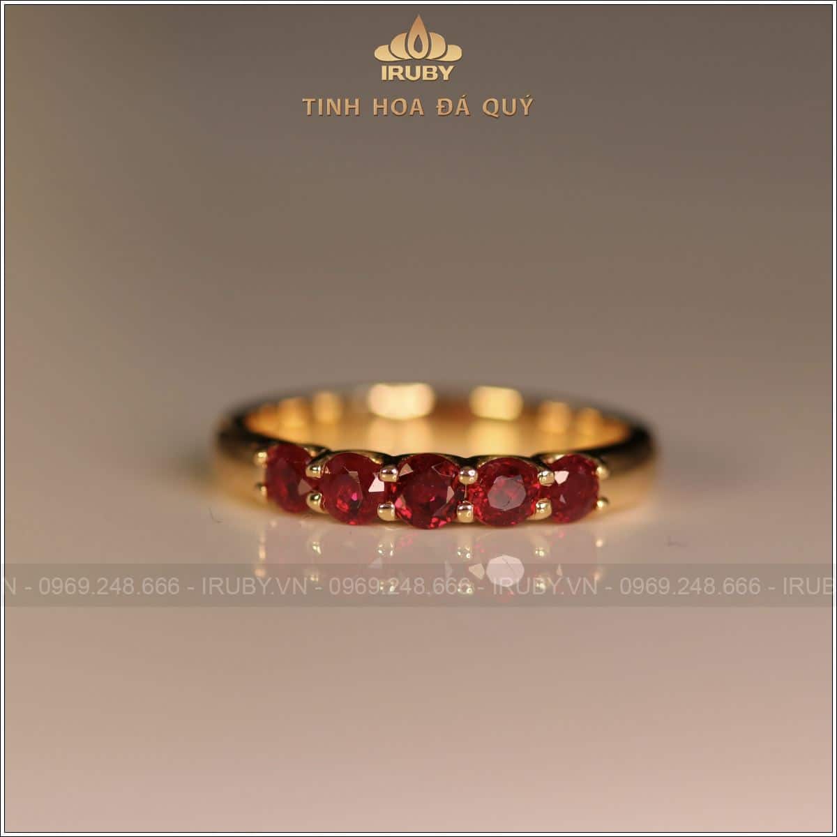Nhẫn nữ Ruby facet đỏ huyết Lục Yên - IRRF 250230