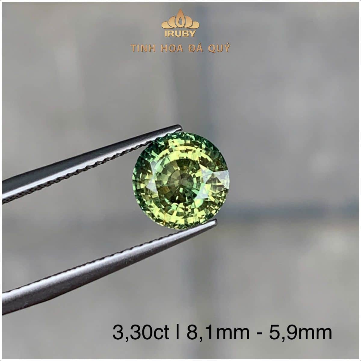Đá Sapphire xanh lục tự nhiên 100% 3,30ct - IRGS335 2503330 hình ảnh 3
