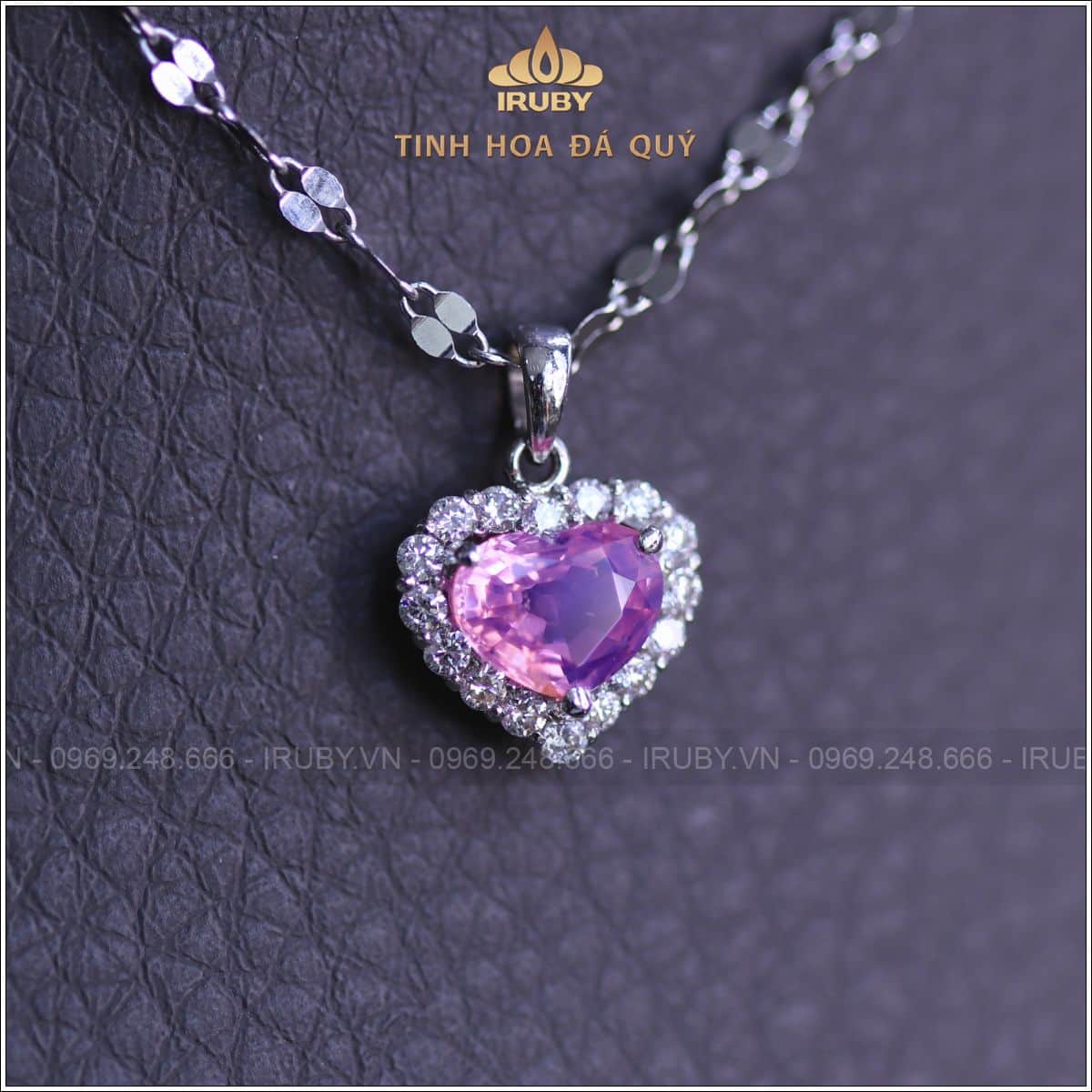 Mặt dây chuyền Sapphire hồng kết kim cương 0,88ct - IRSP 2503088 hình ảnh 1