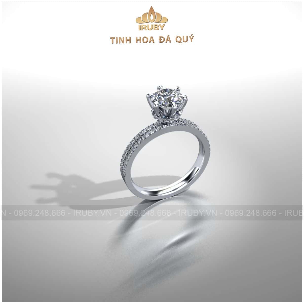 Nhẫn kim cương tròn dáng cao 5.4ly - IRDM 03 250354 hình ảnh 2