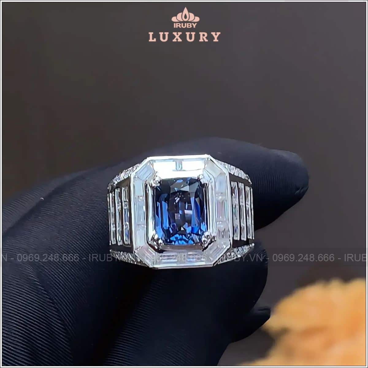 Nhẫn nam Spinel xanh blue Lục Yên mẫu chủ tịch 2,59ct - IRSI80 2401260