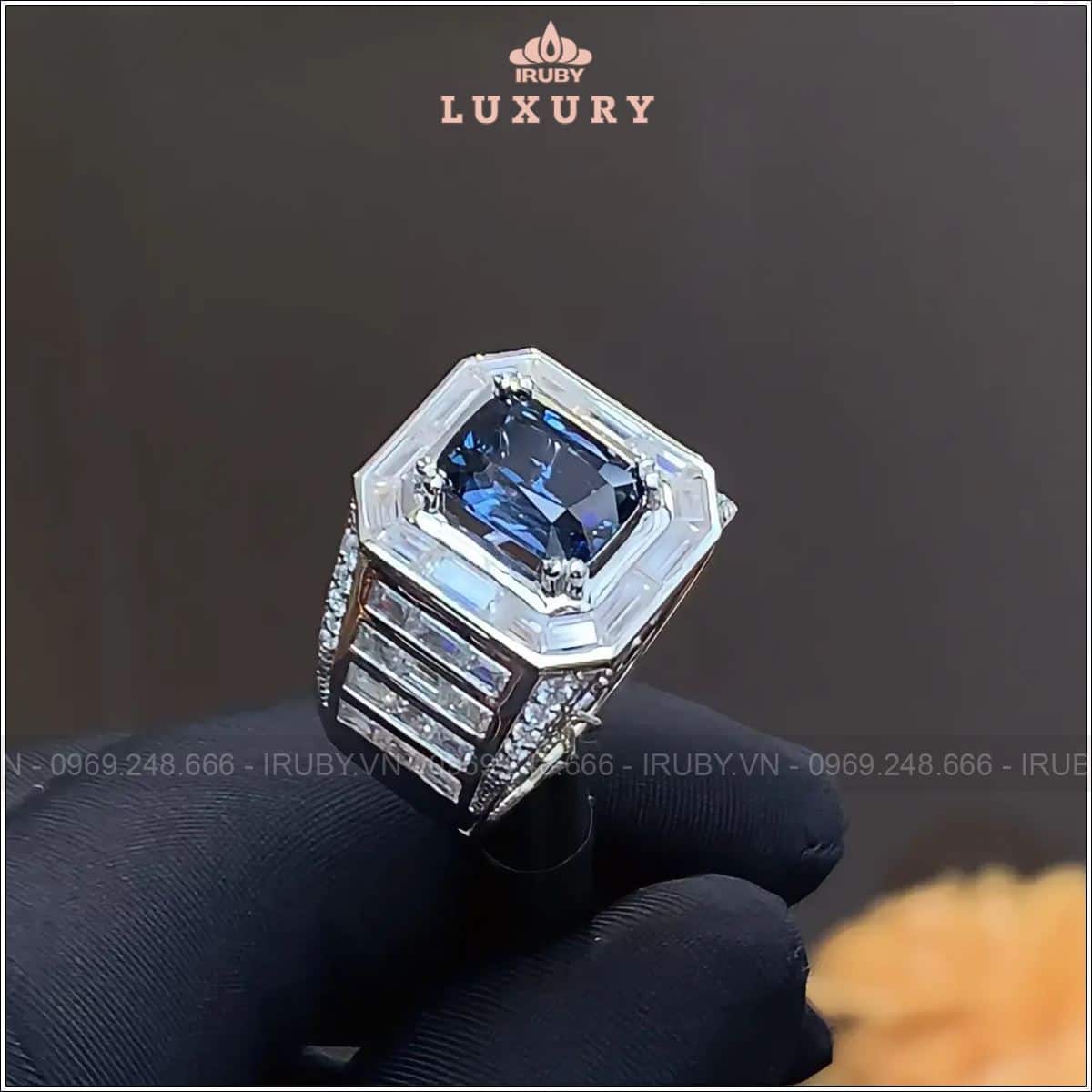 Nhẫn nam Spinel xanh blue Lục Yên mẫu chủ tịch 2,59ct - IRSI80 2401260