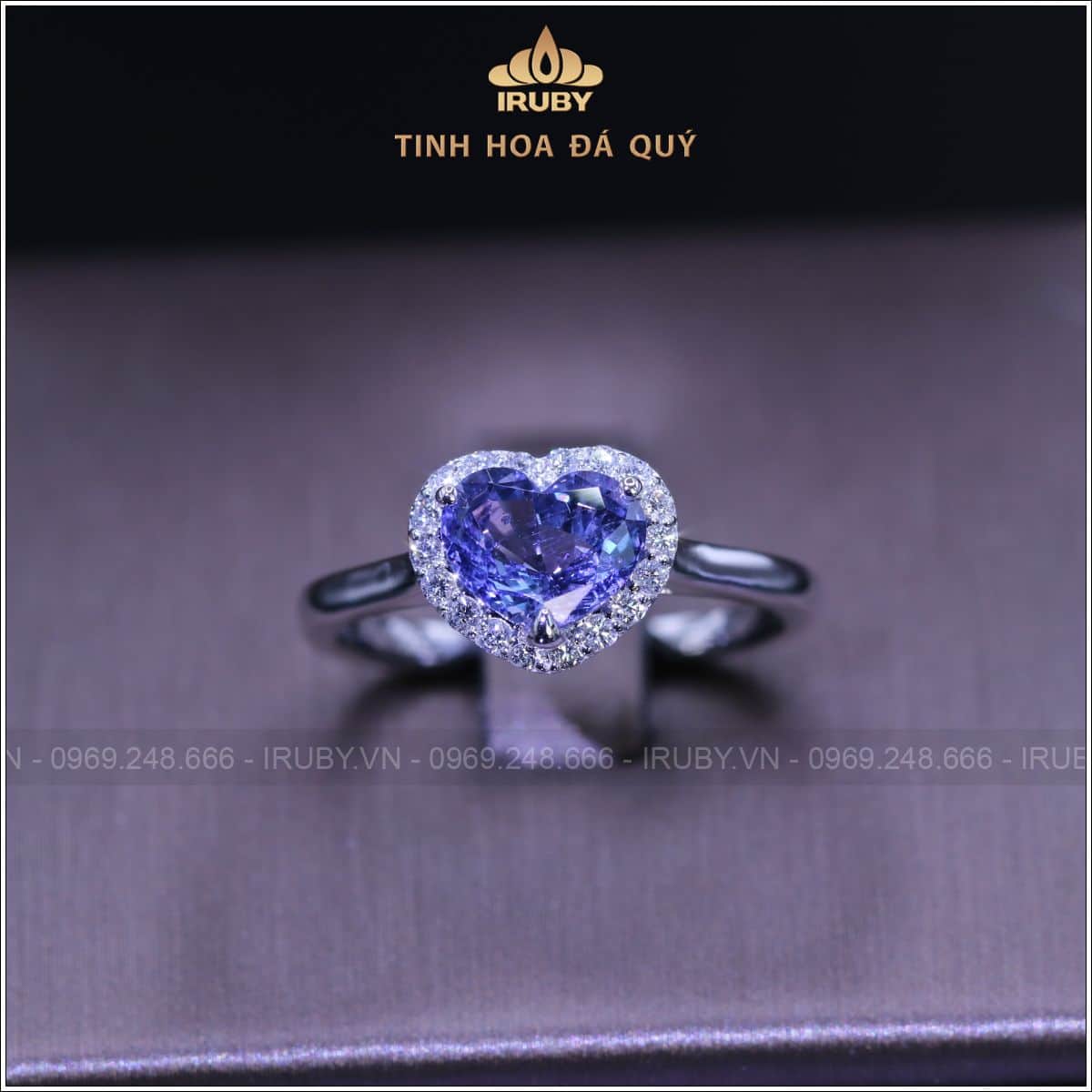 Nhẫn nữ Spinel trái tim kết kim cương 1,66ct - IRSI221 2409166 hình ảnh 1