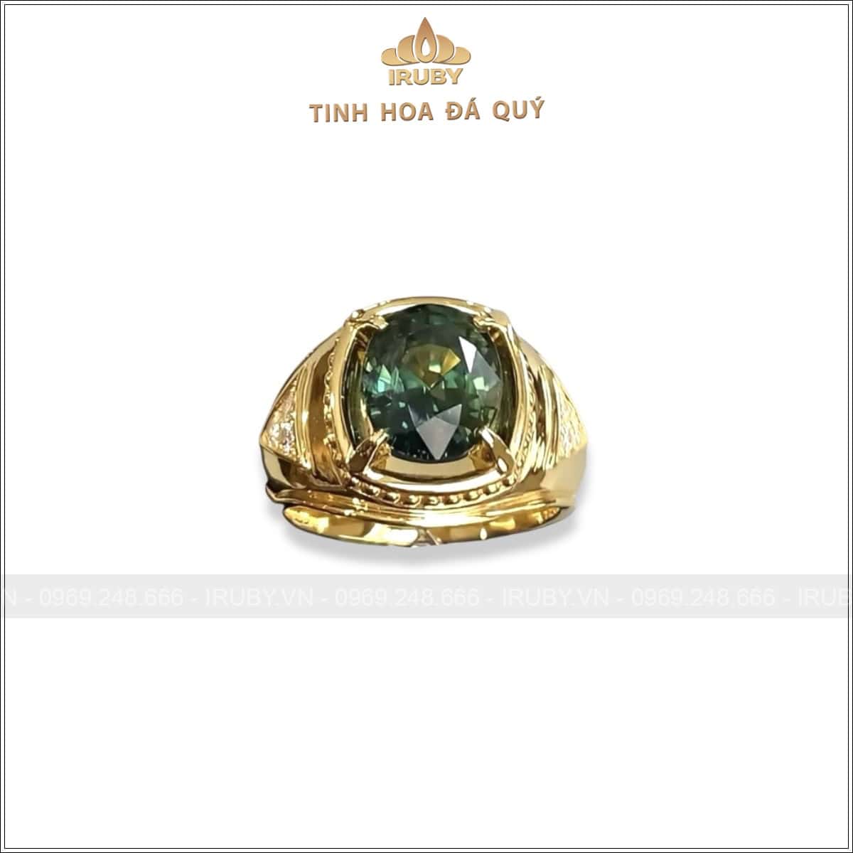 Nhẫn nam đá Sapphire xanh lục thiết kế theo yêu cầu - IRSP 250210