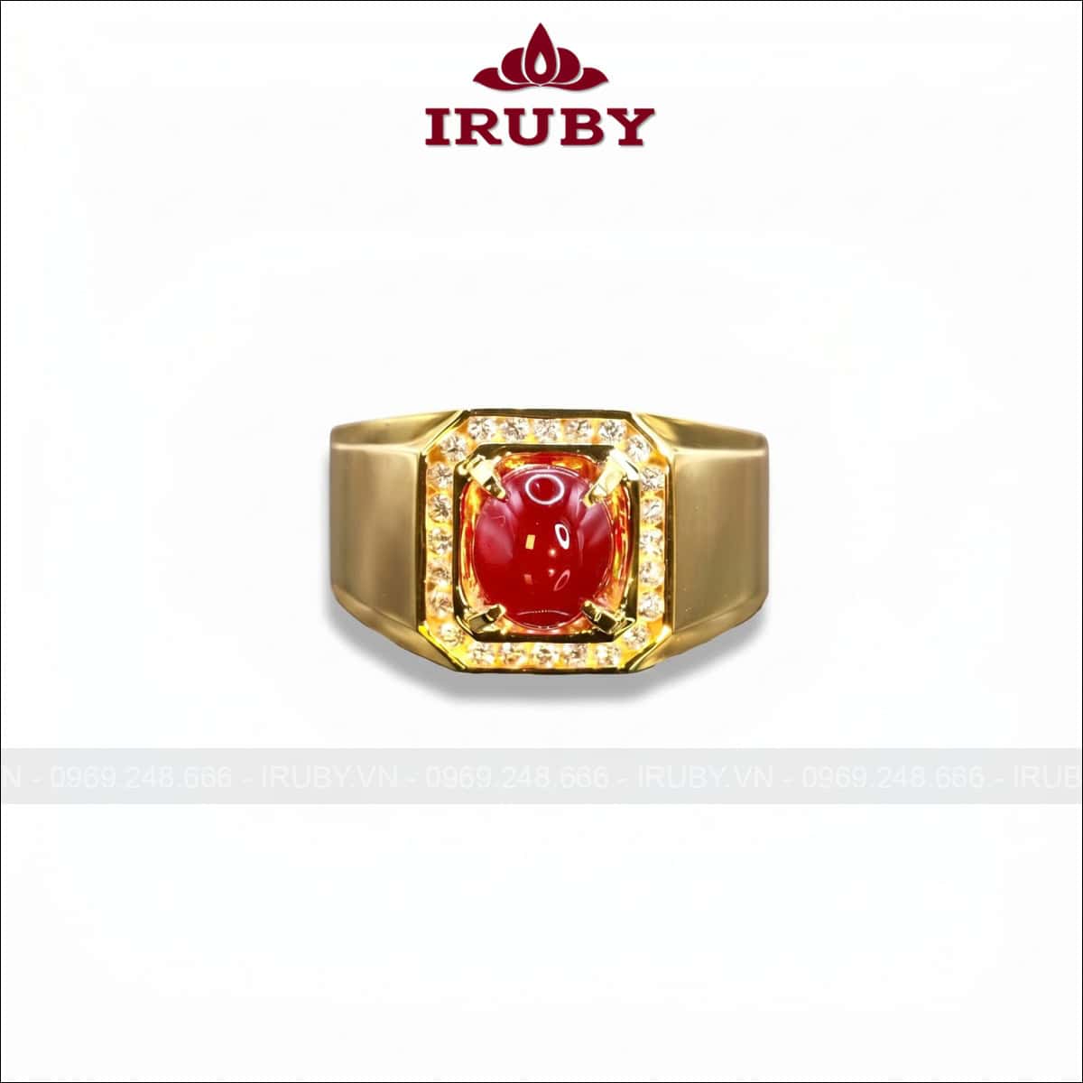 Nhẫn nam đá Ruby kết kim cương phong cách chủ tịch 2,63ct – IRRC68 2502263