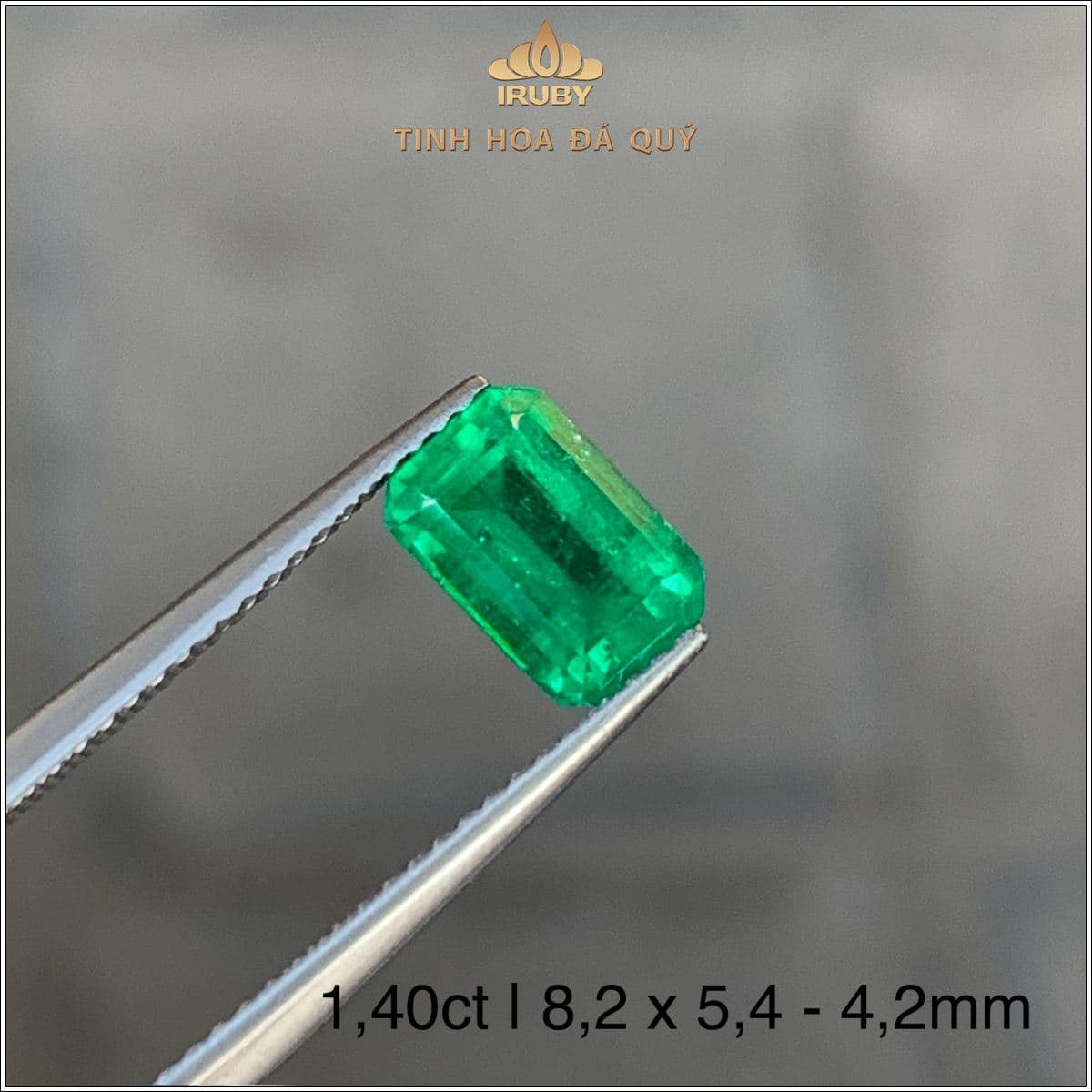 Đá Emerald Colombia xanh vivid tự nhiên 1,40ct - IREM 2504140 Đá Emerald Colombia xanh vivid tự nhiên 1,40ct - IREM 2504140