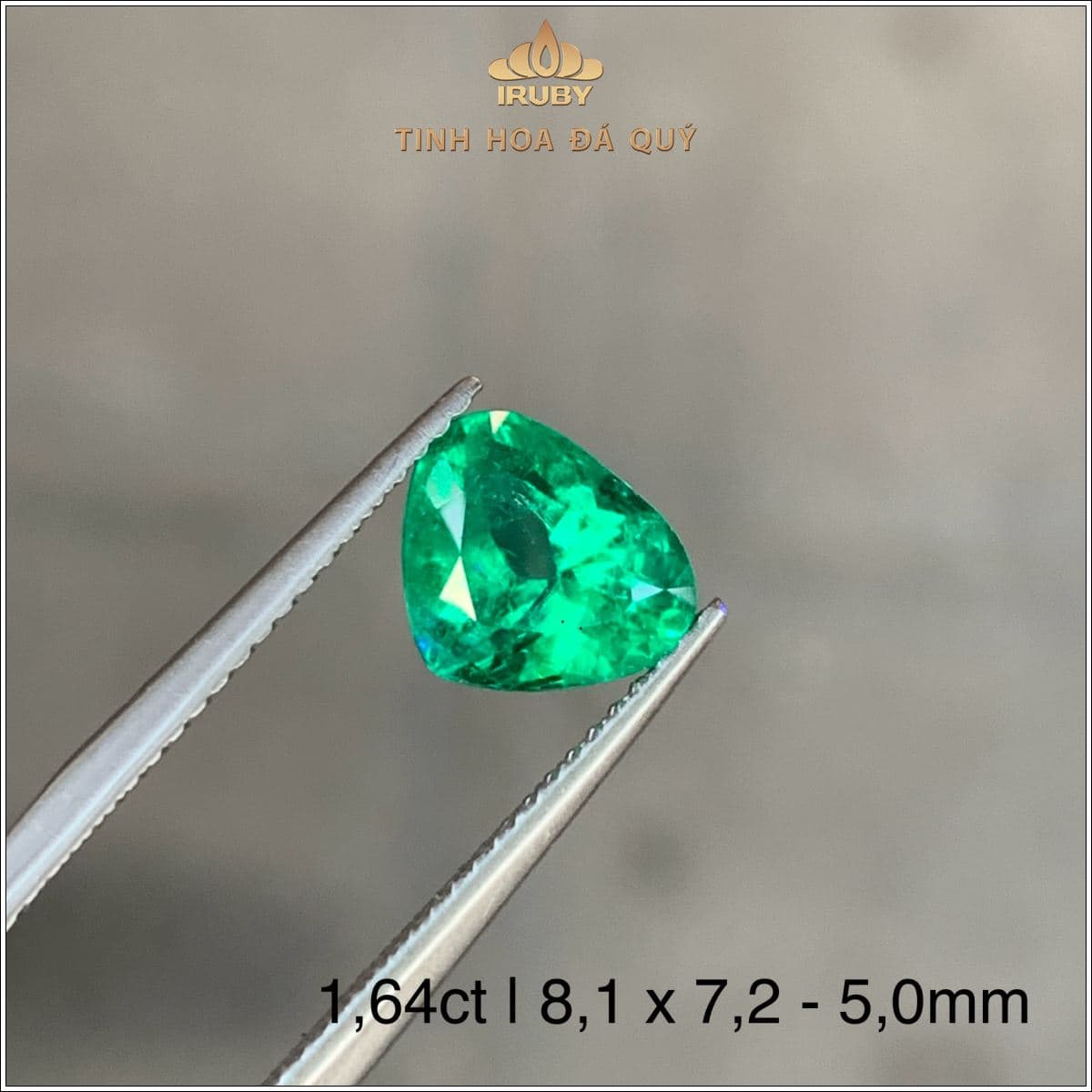 Đá Emerald Colombia xanh vivid tự nhiên 1,64ct - IREM 2504164 Đá Emerald Colombia xanh vivid tự nhiên 1,64ct - IREM 2504164