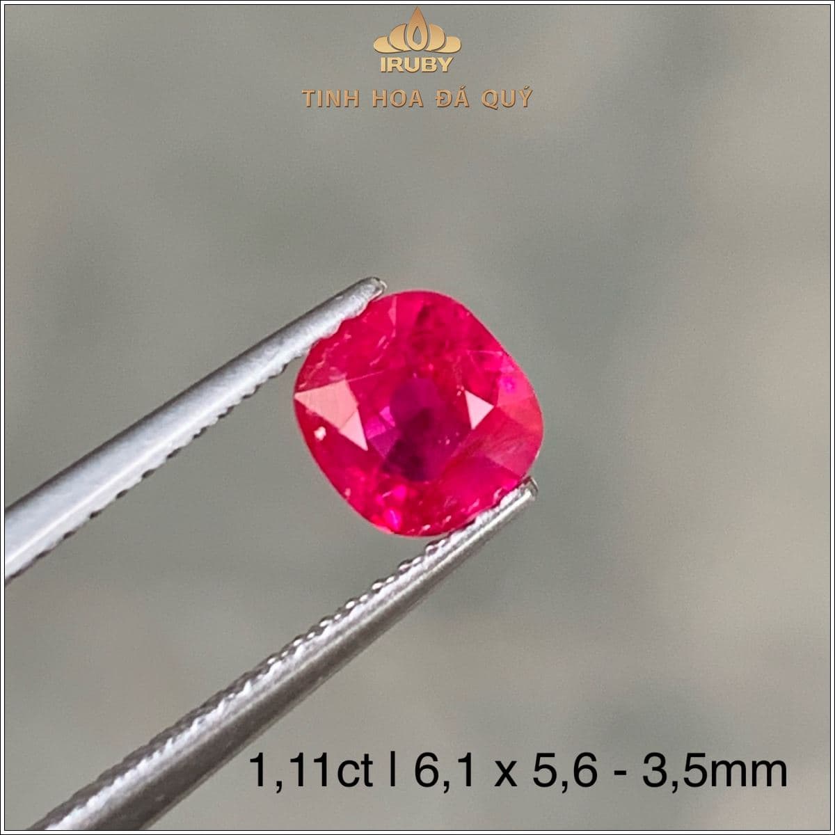 Đá Ruby facet Lục Yên tự nhiên 100% 1,11ct - IRRF 2504111