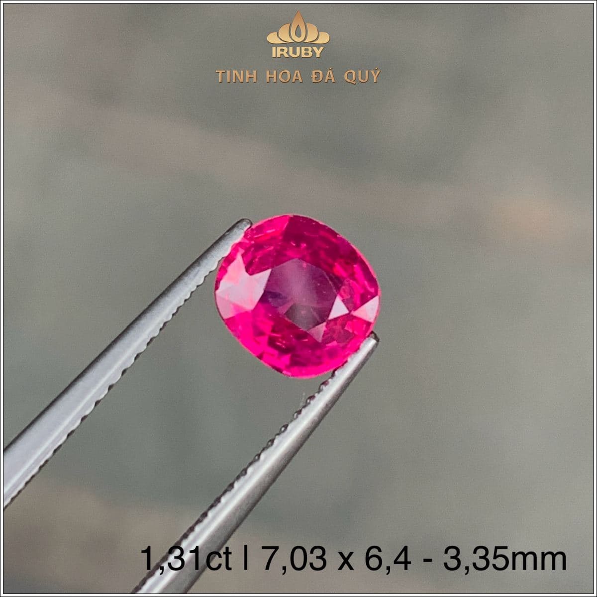 Đá Ruby facet đỏ sáng Lục Yên tự nhiên 100% 1,31ct - IRRF295 2503131