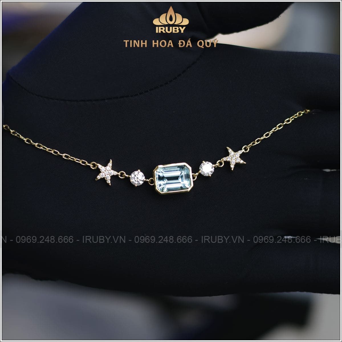 Lắc tay đá Aquamarine tự nhiên 100% - IRAQ 2504548