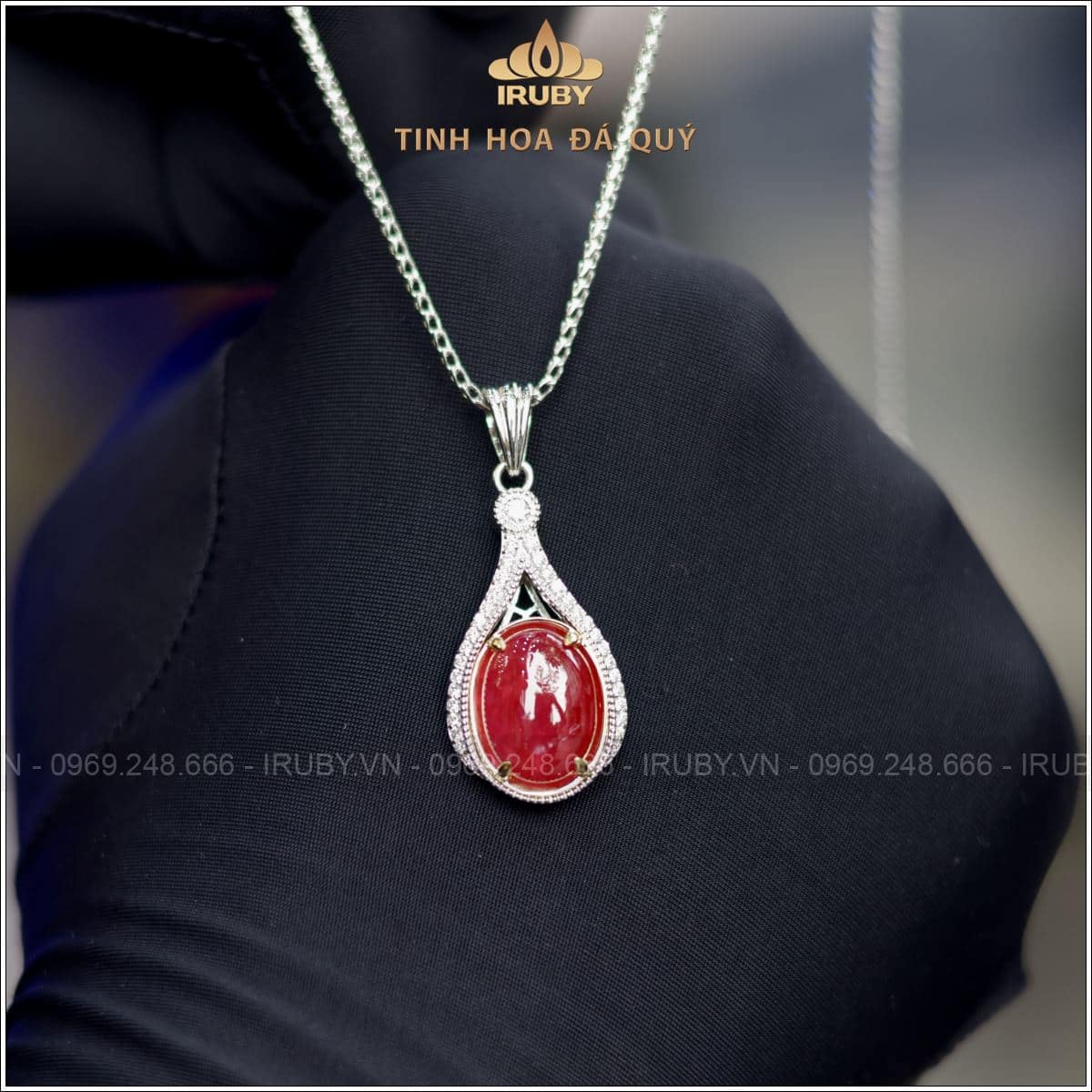 Mặt dây chuyền Ruby kết kim cương tự nhiên - IRRC 237705