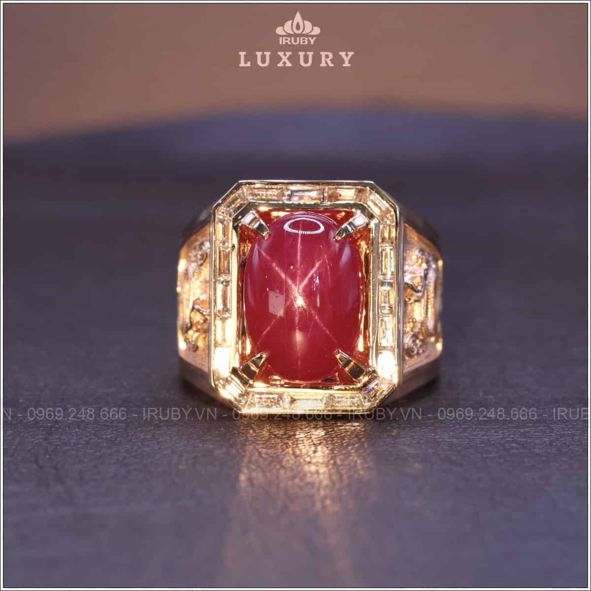 Nhẫn nam Ruby sao 8,99ct mẫu chủ tịch - IRSR241 2407899