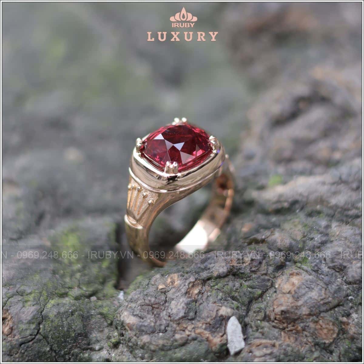 Nhẫn nam Spinel đỏ 4,55ct thiết kế theo yêu cầu - IRSI225 2503455 hình ảnh