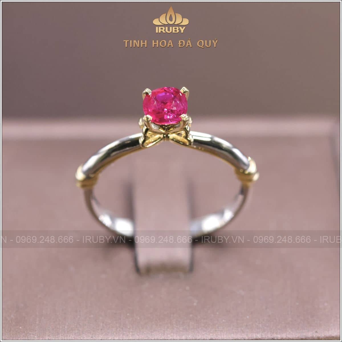 Nhẫn nữ Ruby facet Lục Yên 0,607ct - IRRF281 2401060