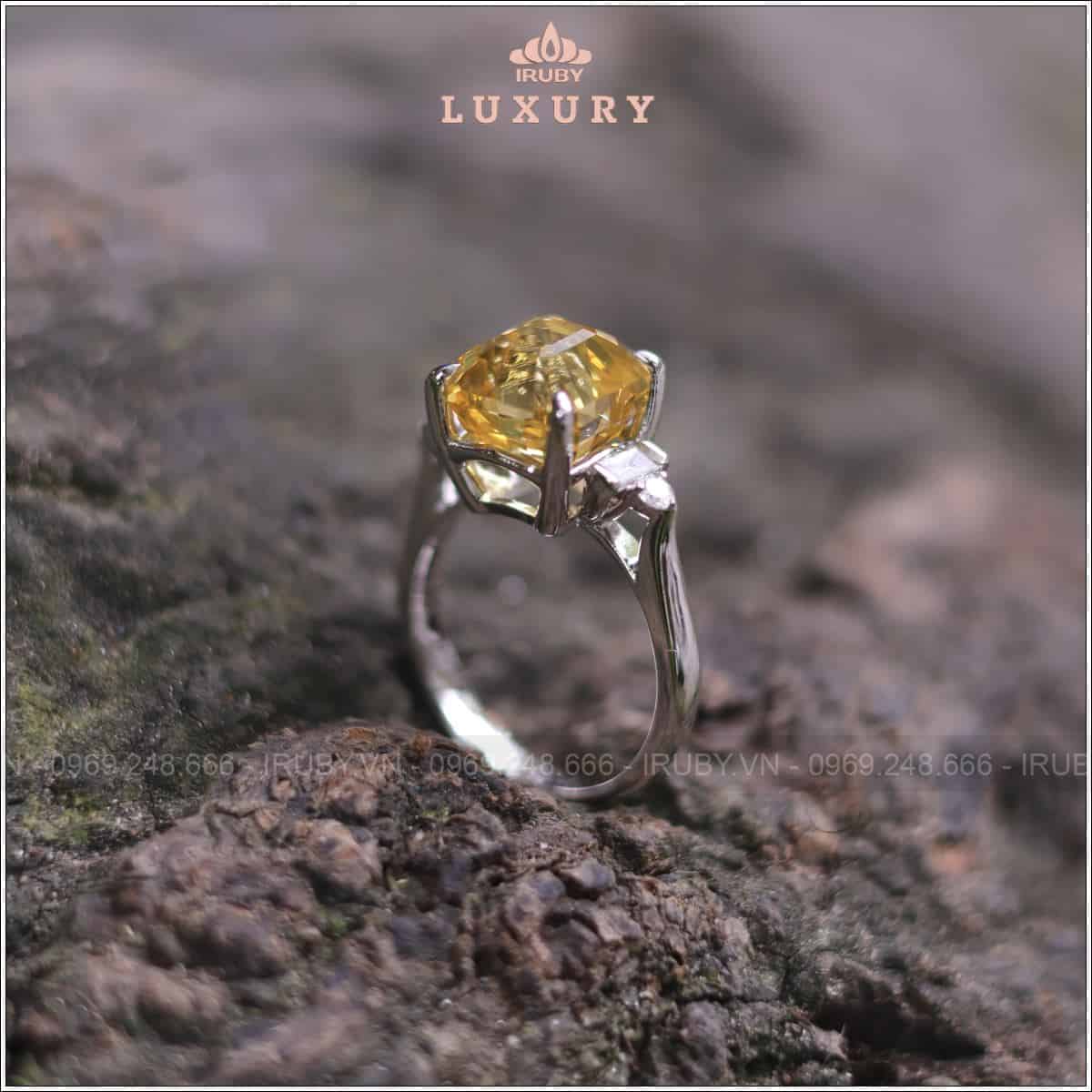Nhẫn nữ Sapphire vàng 7,57ct kết kim cương thiên nhiên 100% - IRYS 2504757